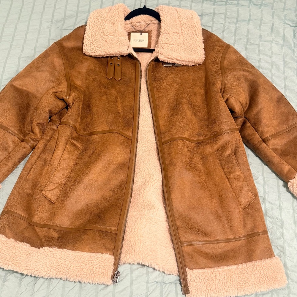 Lucky Brand Women's Faux-Shearling Zip-Front Coat NWOT SIZE XL - Picture 8 of 16
